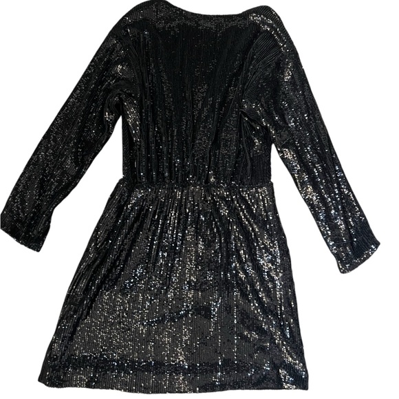 Anine Bing Elena Black Sequin Mini Dress Large Size Medium - Picture 4 of 10